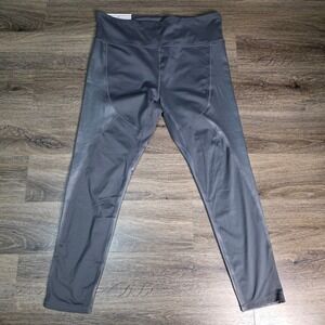 Crane Large Leggings Womens Gray New High Waisted Premium Athleisure Paneling